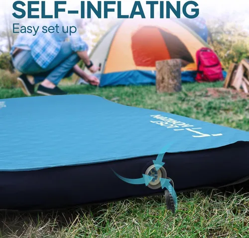 Vista 3 de Lost Horizon Option3 - Colchón de espuma autoinflable para camping, cuna, 4.5 pulgadas Comodidad de aire y espuma, firmeza ajustable, aislamiento