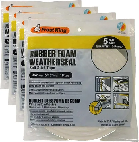 Vista 2 de Frost King Cinta de espuma de goma esponja R534WH 5/16 pulgadas, color blanco