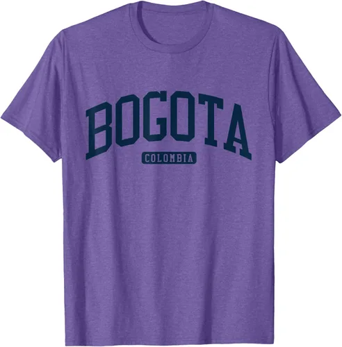 Vista 8 de Bogotá Colombia College University Style Camiseta azul marino, Blanco