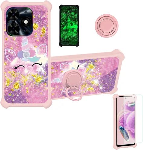 Vista 97 de jioeuinly JSF-DJS - Funda compatible con Nothing Phone 2a con protector de pantalla de vidrio templado, policarbonato duro + silicona suave, soporte