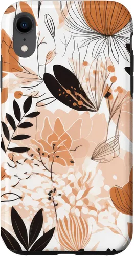 Vista 9 de Funda para iPhone 12 mini con diseño de flores silvestres neutras y estéticas, color crema