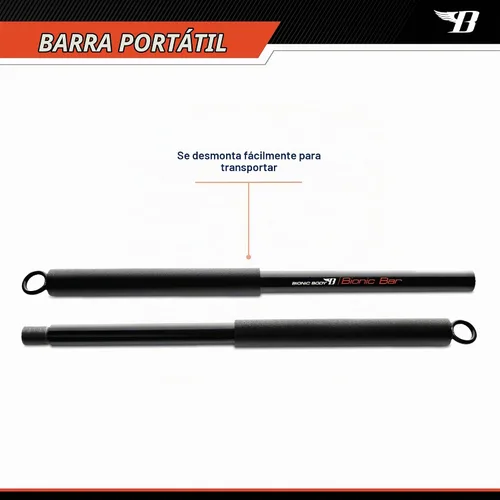 Vista 3 de BIONIC BODY Barra recta de entrenamiento de resistencia ligera de 36 pulgadas - Se adapta a todas las bandas de resistencia/accesorios