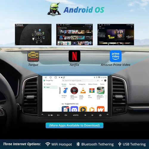Vista 2 de Radio de coche Android de 9 pulgadas, doble DIN, inalámbrico CarPlay y Android Auto, estéreo de coche AI con Wi-Fi/Bluetooth/USB, seguimiento