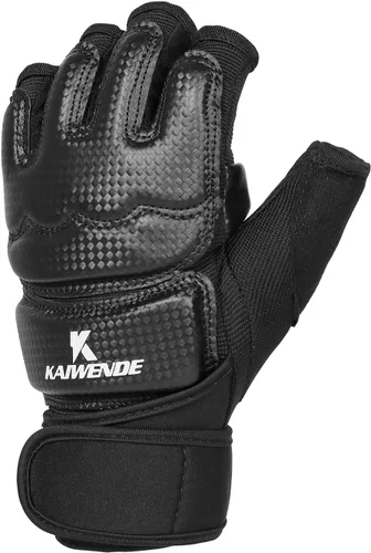 Vista 4 de Guantes de kickboxing de medio dedo, también aptos para entrenamiento de taekwondo, entrenamiento ligero, Muay Thai, artes marciales (Karav MAGA)