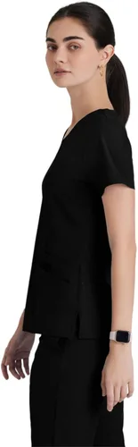 Vista 3 de Barco ONE - Top de 5 bolsillos con cuello en V para mujer, elástico en 4 direcciones