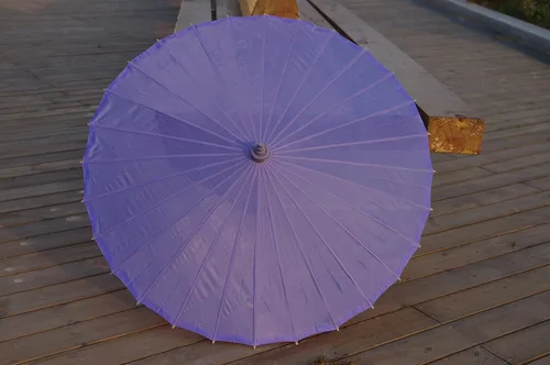 Vista 12 de Sombrilla de tela de bambú lisa, ideal para recuerdos de fiesta de boda (azul claro)