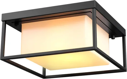 Vista 11 de GLOBE Electric 43507 - Pantalla empotrada de 2 luces para exteriores, bronce, pantalla de vidrio regado transparente, bombillas incluidas