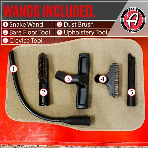Vista 4 de Adam's Polishes Aspiradora montada en la pared - Aspiradora de alta calidad para detalles de automóviles para garaje o tienda Potente succión