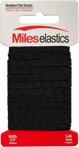 Vista 10 de Miles - Elástico plano trenzado, elástico, fuerte elástico, costura elástica, 1/4 pulgadas (0.250 in) por 5,46 yardas (16.4 ft), fuerte elástico