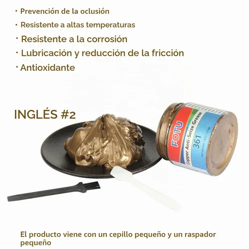 Vista 2 de FOTU 361 Lubricante de Rosca de Cobre Antiadherente de Alta Temperatura, para Pernos, Tuercas y Piezas Roscadas - Resistente a la Óxidación