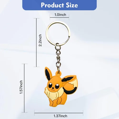 Vista 2 de Purifyo Llavero de dibujos animados, lindo llavero de silicona para niños y niñas, regalo de fiesta (12 piezas de anime)