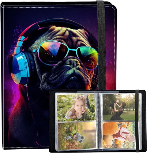 Vista 50 de Álbum de fotos de 3.5 x 5 pulgadas, cubierta de piel sintética de pequeña capacidad, mini álbum de fotos de águila americana de 3.5 x 5 con banda