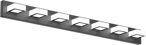 Vista 13 de Ralbay - Luz LED negra para tocador de baño, moderna, atenuable con 5 temperaturas de color, accesorios de iluminación de pared de acrílico negro
