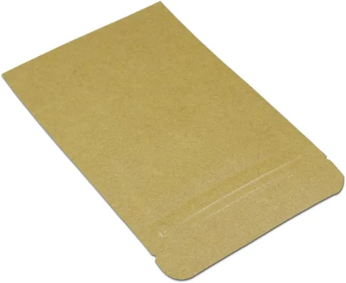 Vista 5 de Bolsa de Mylar de papel de estraza interior resellable con cierre de cremallera, bolsas de pie para embalaje con cremallera, candado de caramelo