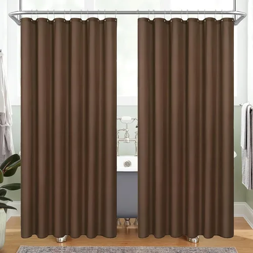 Vista 32 de MitoVilla Forro de cortina de ducha de tamaño medio, 36 x 72 pulgadas, forro de cortina de baño para hotel moderno, forro de ducha negro, lavable