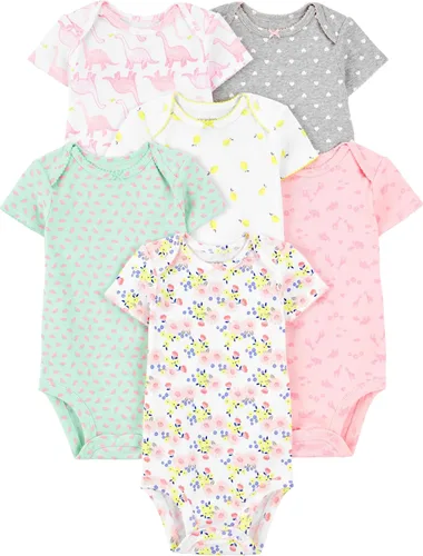 Vista 18 de Simple Joys by Carter's Paquete de 6 mamelucos de manga corta para bebé niña