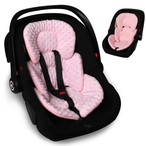 Vista 9 de Inserto para asiento de automóvil infantil, cojín reversible 2 en 1 para asiento de automóvil para recién nacido, soporte para la cabeza y el Negro