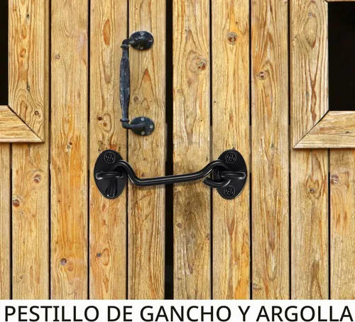 Vista 6 de 4 ganchos de puerta de 4 pulgadas para soporte de ventana, pestillo de puerta, pestillo de puerta de granero, pestillo de gancho de puerta, gancho