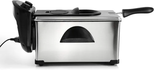 Vista 4 de MegaChef Freidora eléctrica de aceite con control de temperatura ajustable y temporizador (3.17 cuartos de galón)