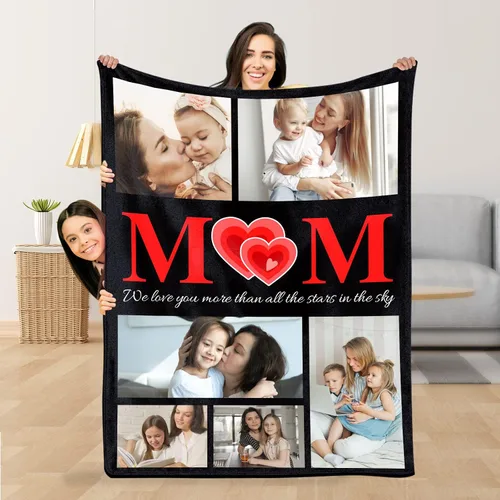 Vista 16 de Baosity Manta personalizada con texto, fotos Manta personalizada para envolver usando mis propias fotos Manta personalizada Regalos