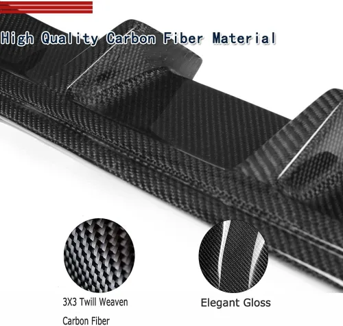 Vista 4 de Difusor trasero de fibra de carbono F06 compatible con BMW Serie 6 2013-2018 F06 F12 F13 640i 650i M Sport M6 Cubierta de parachoques trasero