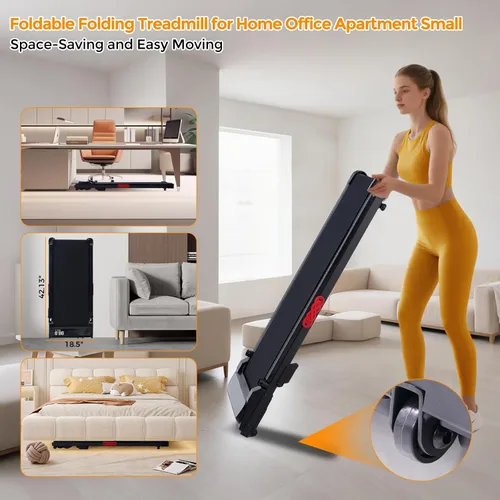 Vista 12 de KASSADIN Electric Walking Pad Treadmill with Handle Bar Incline for Home, Portable Walking Pad Treadmill with Handles for Home Small, 3.0HP Mini