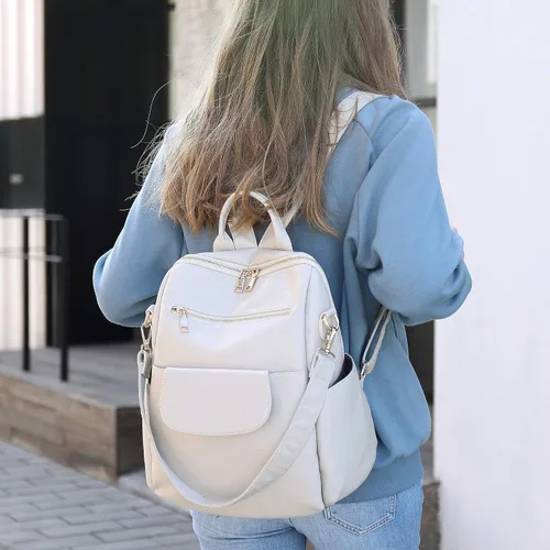 Vista 3 de ASDSSRY Mochila de Moda para Mujer Bolso Impermeable Mochilas Escolares Viajes Compras Mochila Convertible Bolsa de Hombro para Damas