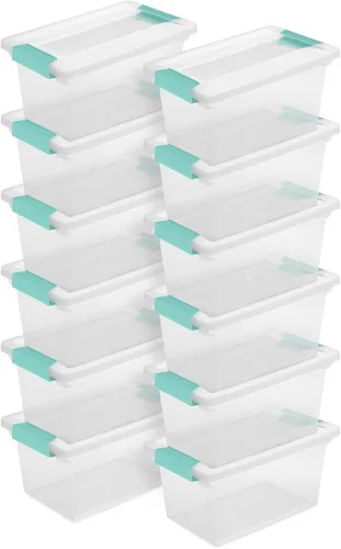 Vista 11 de Sterilite Caja de clip, contenedores apilables de plástico transparente