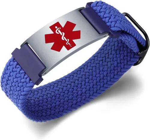 Vista 9 de Pulseras deportivas personalizadas de alerta médica para mujeres y hombres – Pulseras de identificación médica personalizadas con grabado gratuito