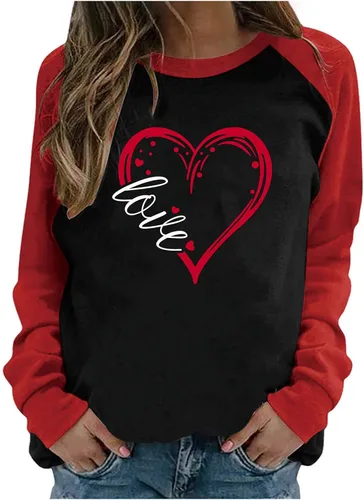 Vista 64 de Sudadera de manga larga con estampado de leopardo y corazón para mujer, para el día de San Valentín, sin botones, para niñas, regalos