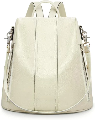 Vista 22 de S-ZONE - Mochila de piel suave para mujer, antirrobo, mediana, bolsa de hombro 2-negro