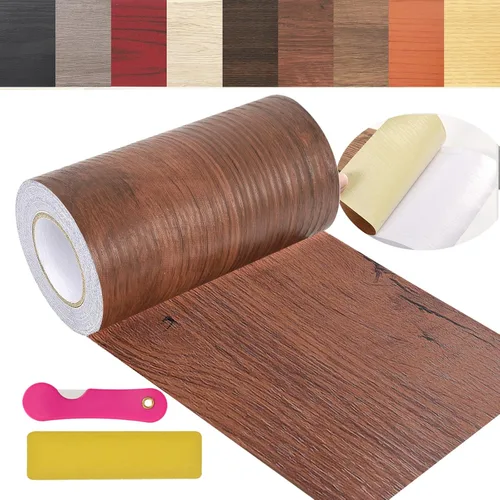 Vista 26 de Cinta de Reparación de Veta de Madera, 2.4 pulgadas X 32 pies Cinta Autoadhesiva de Color Madera para Mesas, Sillas, Zócalos, Puertas, Ventanas