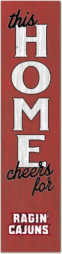 Vista 77 de KH Sports Fan Letrero de Alabama Crimson Tide This Home Cheers for Porch Leaner, 11 x 46 pulgadas, carmesí de marea carmesí; muestra tu espíritu