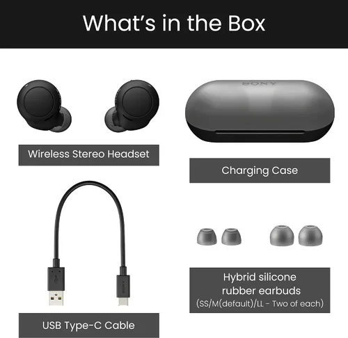 Vista 5 de Sony Auriculares inalámbricos verdaderos Batería de hasta 20 horas Estuche de carga Voz A