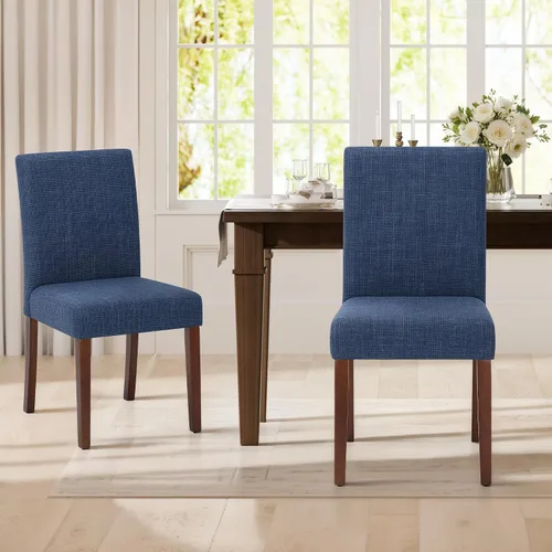 Vista 19 de MALOL Juego de 2 sillas de comedor tapizadas, sillas de comedor de tela, modernas sillas de comedor de madera, sillas auxiliares de cocina, silla