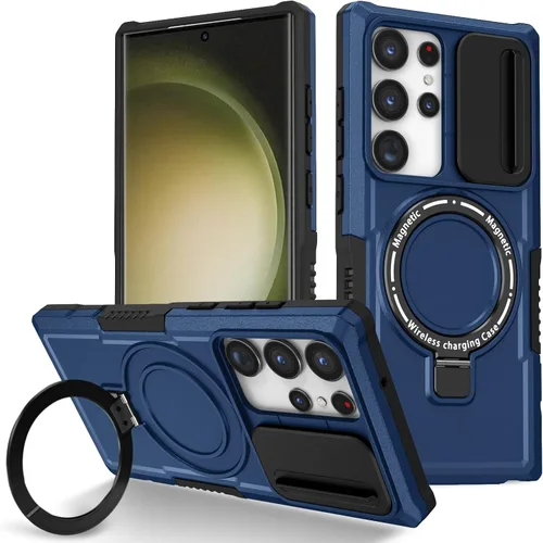 Vista 10 de Funda magnética para Samsung Galaxy Note 20 Ultra, soporte para teléfono, funda protectora mate a prueba de golpes, funda protectora para teléfono