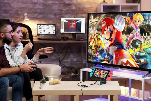 Vista 7 de Base de interruptor para Nintendo Switch OLED, base de TV portátil con puerto HDMI USB 3.0 y carga USB C, base de viaje para Nintendo Switch Steam