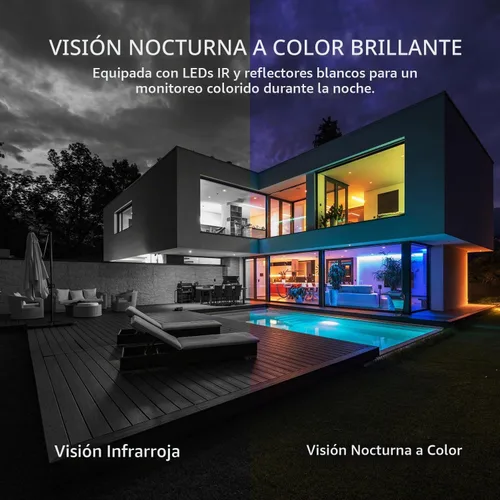 Vista 3 de YI 2K Cámara de seguridad al aire libre, visión nocturna a color, detección