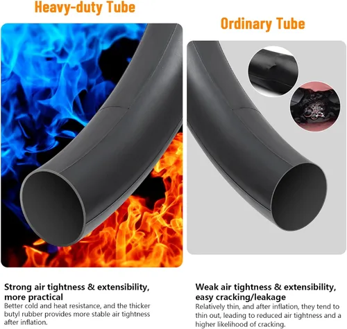 Vista 7 de Tubos de bicicleta resistentes 700C 700x25C/28C/32C/34C FV60 (25/34-622) 700C Tubos de bicicleta de caucho butílico premium compatibles