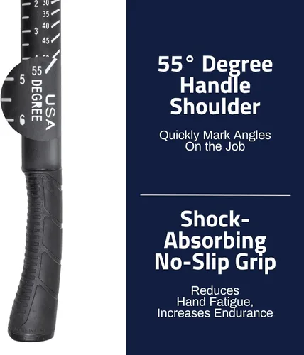 Vista 7 de Boss Hammer Martillo de titanio Ti64 de grado de construcción de 10 oz. con mango de fibra de vidrio Tough-Fiber resistente que absorbe los golpes