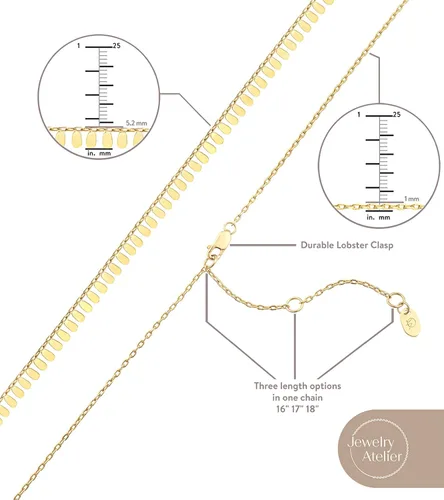 Vista 5 de Jewelry Atelier Colección de collares Cleopatra rellenos de oro Collar de cadena de Cleopatra con relleno de oro amarillo de 14 quilates para mujer
