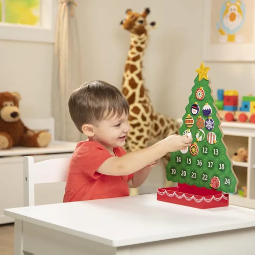 Vista 8 de De Melissa & Doug, calendario de madera con cuenta regresiva a la Navidad, Anaranjado