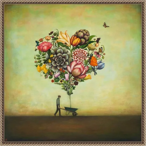 Vista 17 de Amanti Art Lienzo enmarcado para pared, diseño botánico de corazón grande de 16 x 16 pulgadas, por Duy Huynh, lienzo enmarcado para pared, obras