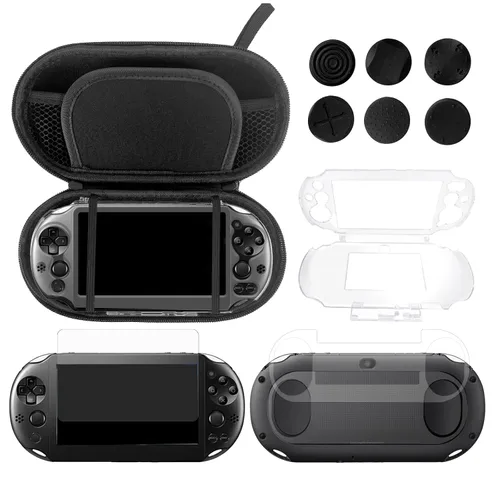 Vista 8 de JDGPOKOO 10 in 1 Accessories Kit for PS Vita 1000, Carrying Case for PSV 1000, Protective Case, Front and Back Screen Protectors, and 6Pcs Thumb