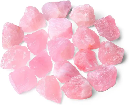 Vista 7 de ZHIYUXI Amatista de 2 pulgadas, cuarzo rosa, cuarzo transparente, fluorita, piedras en bruto, cristales crudos a granel, piedras preciosas naturales