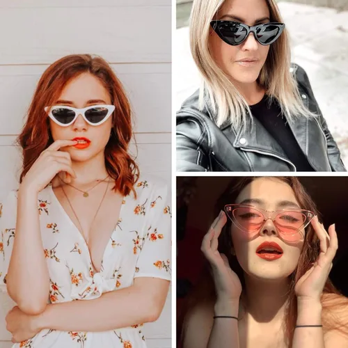 Vista 6 de WearMe Pro Lentes de sol tintados con diseño ojo de gato estilo retro vintage