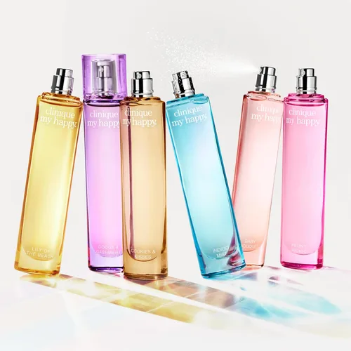 Vista 5 de Clinique My Happy Fragrance Spray Cocoa & Cashmere, Baby Bouquet, Cookies & Kisses, Indigo Mist, Lily of the Beach, Peony Picnic Perfumes for