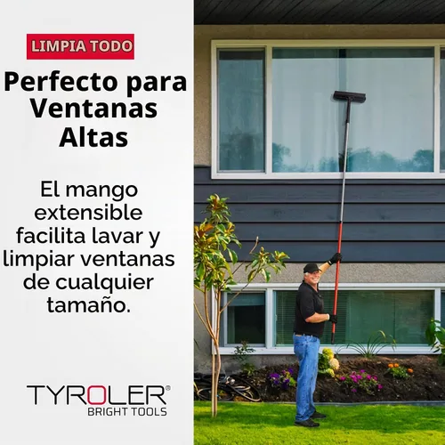 Vista 3 de Tyroler - Kit de lavado de ventanas con barra de extensión de 4.5 a 7.5