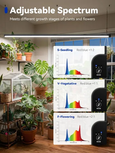 Vista 2 de GLOWRIUM Luces de cultivo para plantas de interior, luces de cultivo de plantas verticales de 36W con temporizador automático, luz de cultivo LED