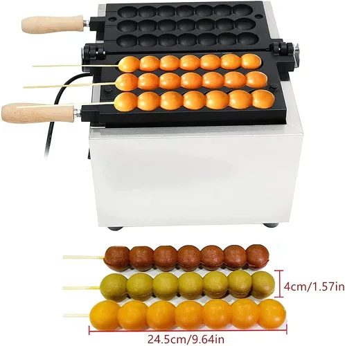 Vista 3 de Máquina para hacer brochetas de bola, Máquina para hacer gofres Takoyaki, antiadherente Takoyaki Codorniz Huevo Pinchos Bandeja para hornear